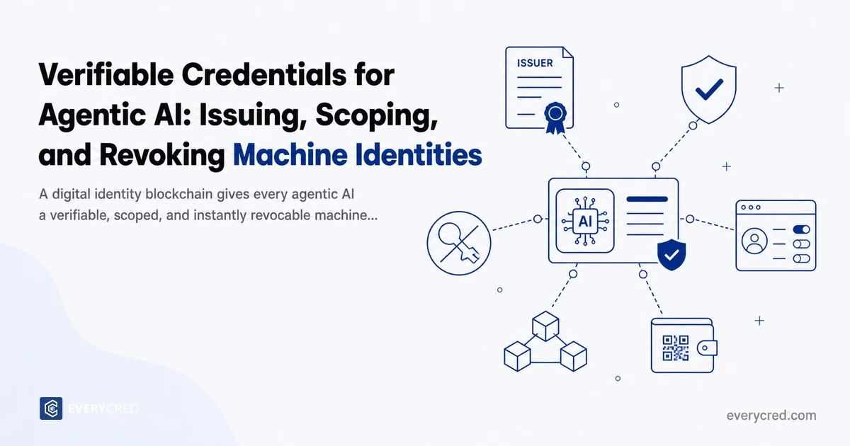 Verifiable Credentials for Agentic AI: Issuing, Scoping, and Revoking Machine Identities